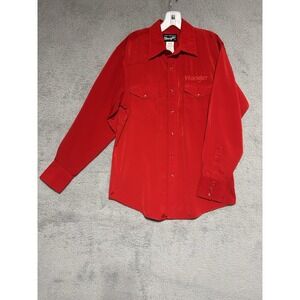 Vintage Wrangler Mens Med. Bull Riding Snap Button Shirt Embroidered Bull 80/90s